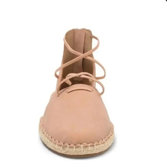 Eileen Fisher Nude Blush Leather Flat Lace Espadrille Sandals - 5 - Picture 5 of 15
